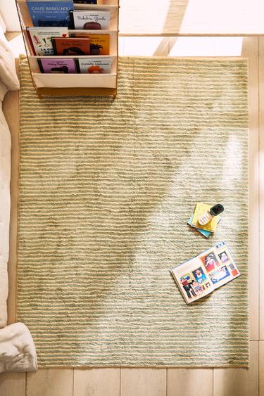 CHILDREN'S STRIPED RUG - Green by Zara