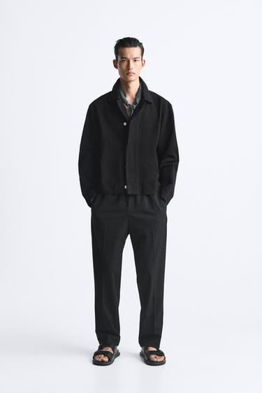 COMFORT FIT JOGGER WAIST TROUSERS - Black by Zara
