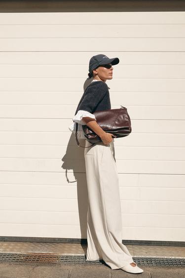 CLUTCH BAG WITH STRAP - Burgundy Red by Zara