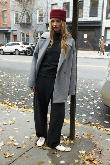 SOFT DOUBLE-BREASTED COAT - Anthracite grey by Zara