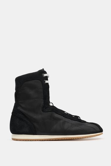 SPORTY HIGH-TOP TRAINERS - Black by Zara