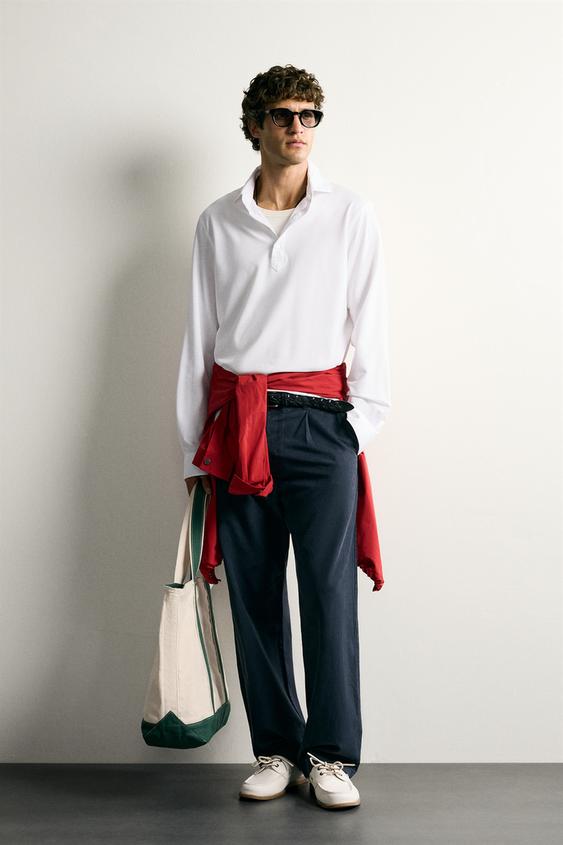 REGULAR FIT SOFT POLO SHIRT - White by Zara - Image 0