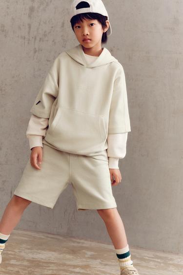 INTERLOCK HOODIE AND BERMUDA SHORTS SET - Mid-ecru by Zara