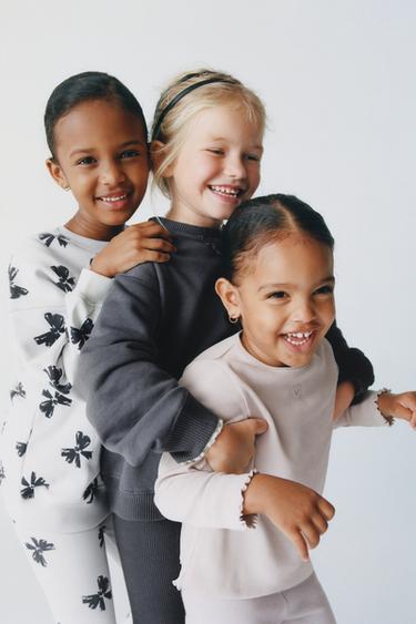 RIBBED T-SHIRT WITH HEART DETAIL - Ice by Zara