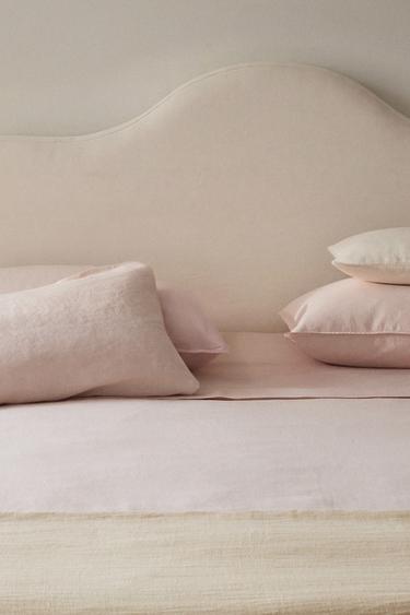 WASHED LINEN DUVET COVER - Pink by Zara