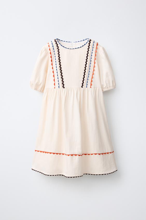 RIC-RAC TRIM DRESS - Ecru by Zara - Image 0