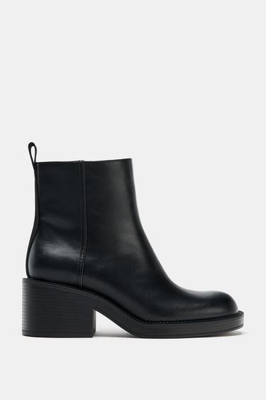 BLOCK HEEL ANKLE BOOTS - Black by Zara