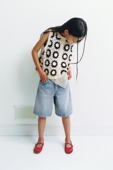 BAGGY DENIM BERMUDA SHORTS - Blue by Zara