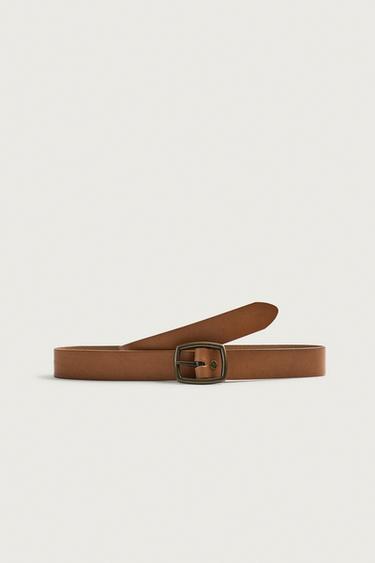 LEATHER BELT - Beige by Zara