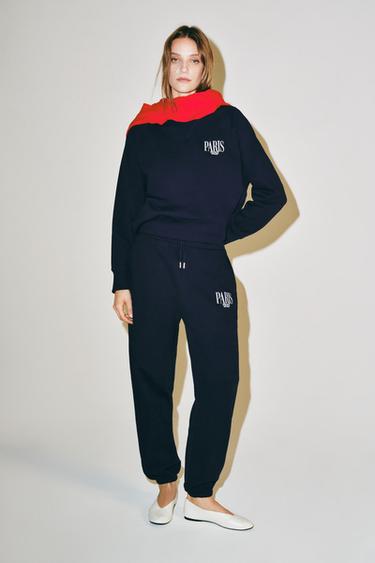 TEXT JOGGERS - Dark navy by Zara