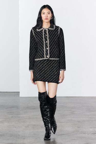 CONTRAST KNIT CARDIGAN - Black / White by Zara - Image 0
