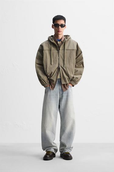 HOODED TECHNICAL JACKET - Mid-green by Zara - Image 0