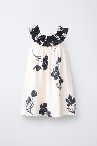 FLORAL PRINT DRESS - Ecru / Black by Zara - Image 0