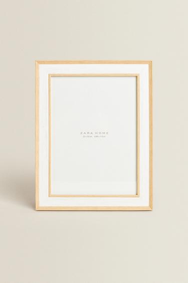 CONTRAST WOODEN PHOTO FRAME - White by Zara
