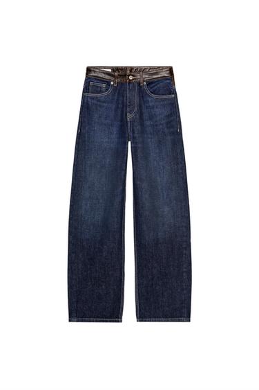 TRF HIGH-WAIST STRAIGHT JEANS - Dark indigo by Zara