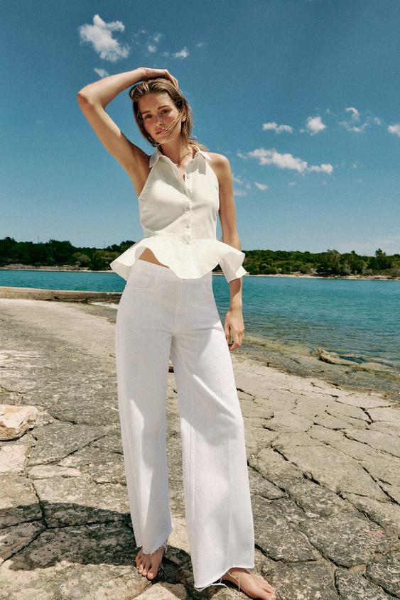 Z1975 MID-WAIST STRAIGHT JEANS - White by Zara - Image 0
