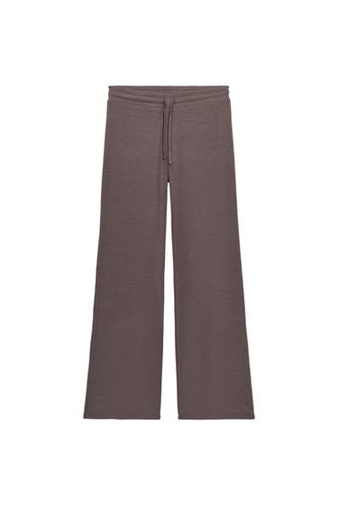 STRAIGHT RIBBED TROUSERS - Brown / Taupe by Zara