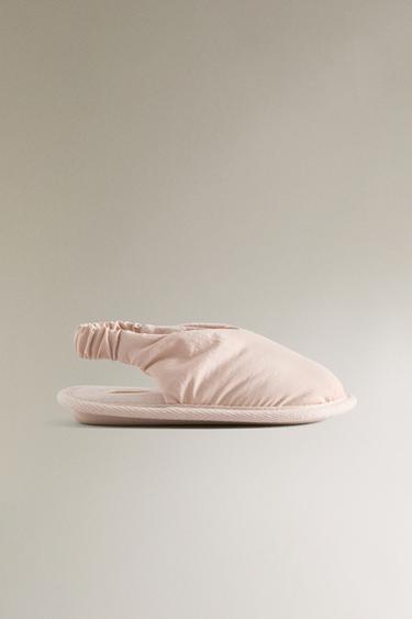 CHILDREN'S TECHNICAL FABRIC MULE SLIPPERS - Ecru White by Zara