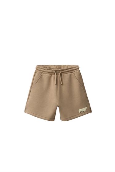 INTERLOCK LABEL BERMUDA SHORTS - Light brown by Zara