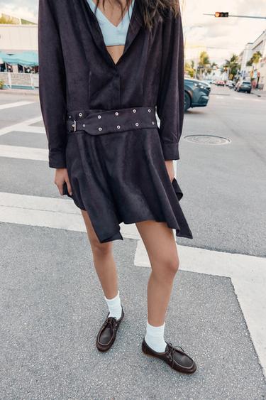 LEATHER DECK LOAFERS - Brown by Zara