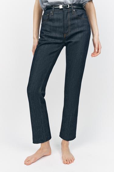 ZW COLLECTION HIGH-WAIST BOOTCUT CROPPED JEANS - Blue by Zara