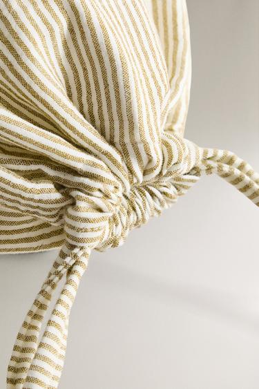 CHILDREN'S STRIPED MUSLIN LAUNDRY BAG - Green by Zara