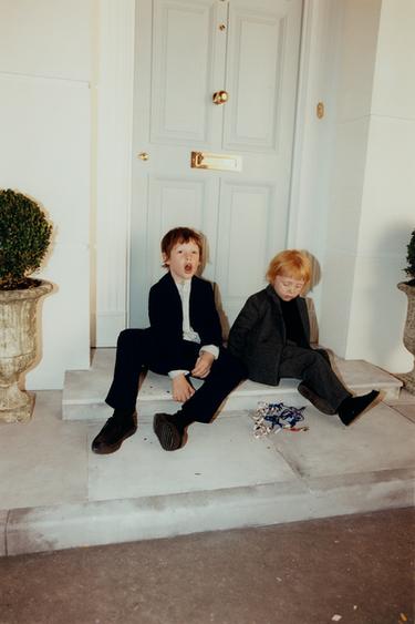 VELVET SUIT BLAZER - Navy blue by Zara