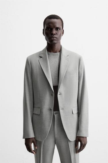 TEXTURED SUIT BLAZER - Light grey by Zara