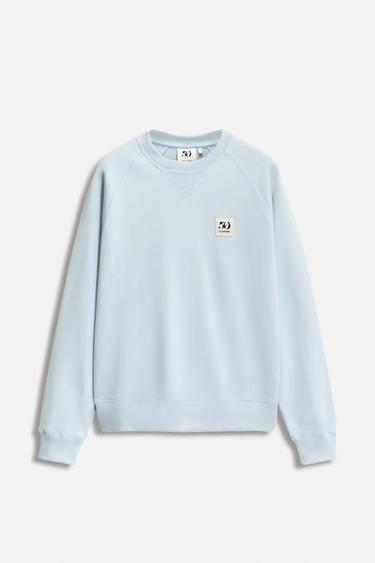50TH ANNIVERSARY PATCH CREW NECK SWEATSHIRT - Light blue by Zara