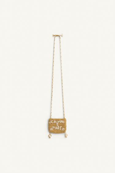 LONG BEADED LETTER NECKLACE LIMITED EDITION - Beige by Zara