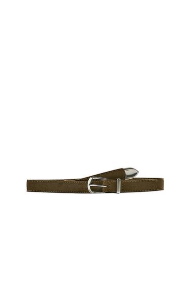 LIMITED EDITION SUEDE LEATHER BELT - Beige by Zara