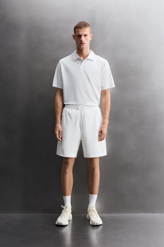 COTTON BLEND TRAINING SHORTS 9" - White by Zara - Image 0
