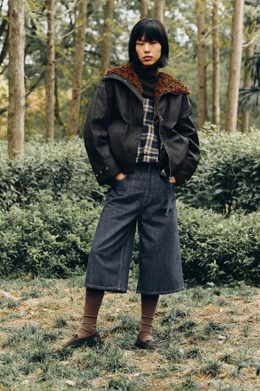 FAUX SHEARLING BOMBER JACKET ZW COLLECTION - Black by Zara