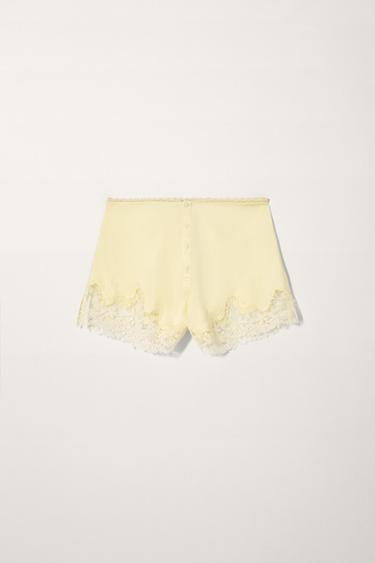 SILK LINGERIE SHORTS KATE MOSS X ZARA - Yellow by Zara
