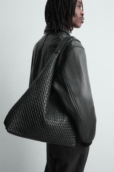 BRAIDED TOTE BAG - Black by Zara - Image 0