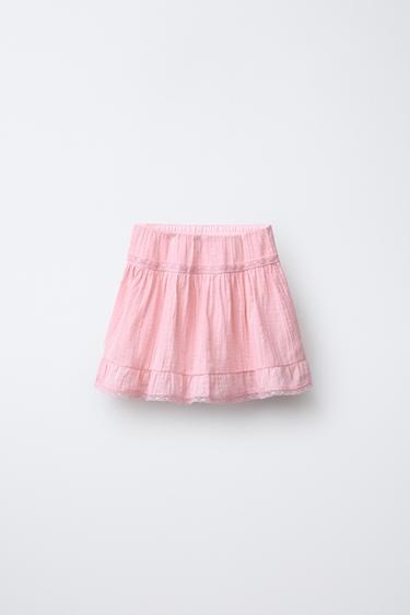 LACE BERMUDA SKORT - Pink by Zara