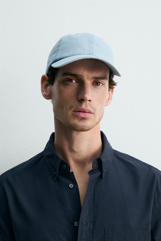 COTTON CHAMBRAY CAP - Light blue by Zara - Image 0