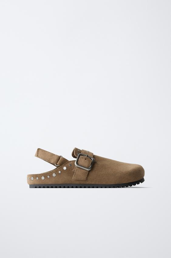 STUDDED CLOGS - Brown by Zara - Image 0