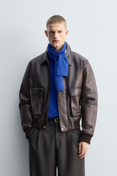 LIMITED EDITION LEATHER JACKET - Brown by Zara