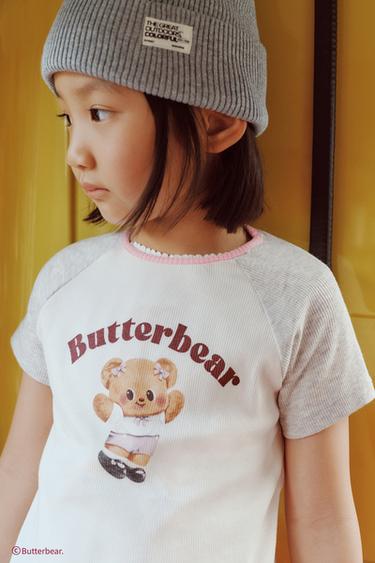 BUTTERBEAR © RAGLAN SLEEVE T-SHIRT - Oyster-white by Zara