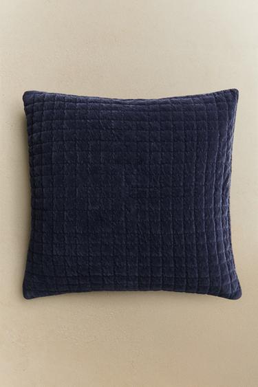 QUILTED CUSHION COVER - Blue by Zara