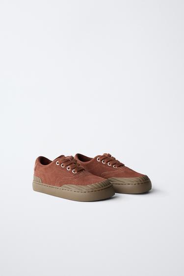 ZARA TIMELESS - LEATHER PLIMSOLLS - Brick by Zara