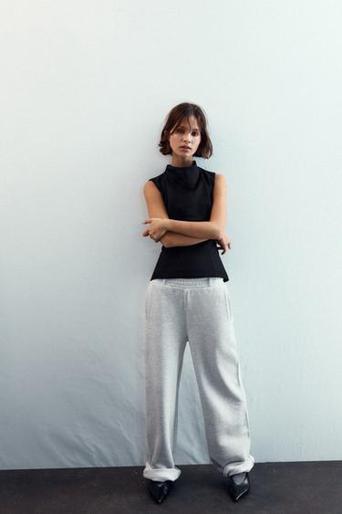 DRAPED NECK TOP - Black by Zara