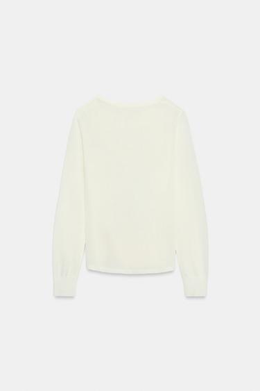 FLUID KNIT JUMPER - ecru-white by Zara