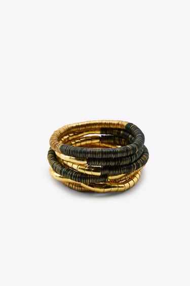 PACK OF 6 COMBINED ELASTIC BRACELETS - Golden by Zara