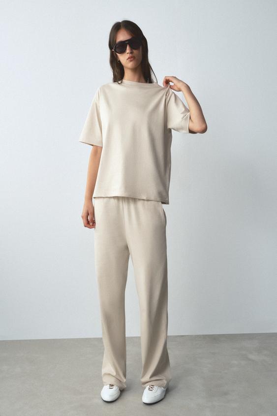 ROUND NECK T-SHIRT - Sand by Zara - Image 0