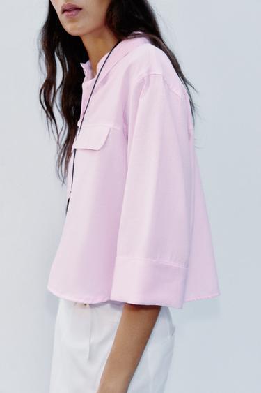 SHORT OXFORD SHIRT - Pink by Zara