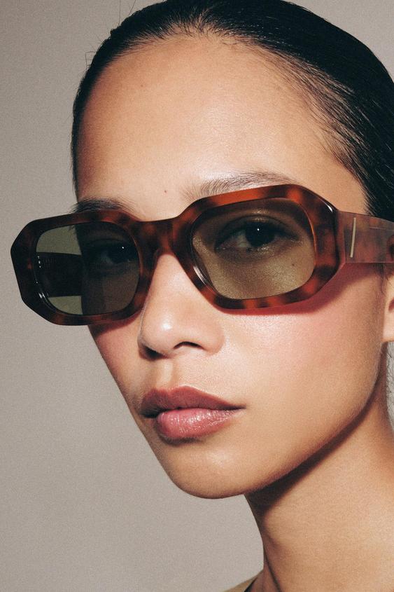 RECTANGULAR SUNGLASSES - Brown by Zara - Image 0