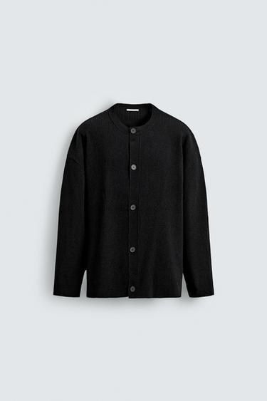 TEXTURED CARDIGAN - Black by Zara