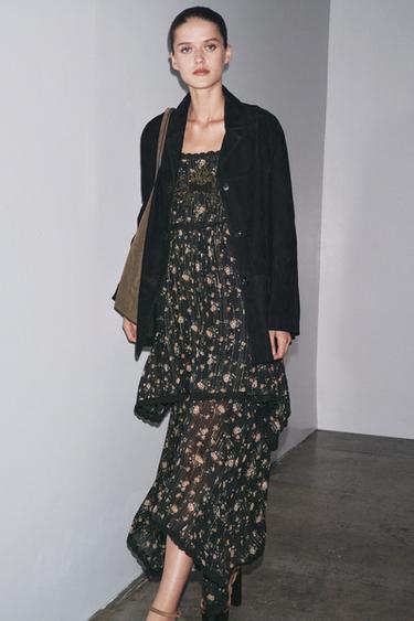 LIMITED EDITION ZW COLLECTION 100% SUEDE OVERSIZE BLAZER - Black by Zara - Image 0